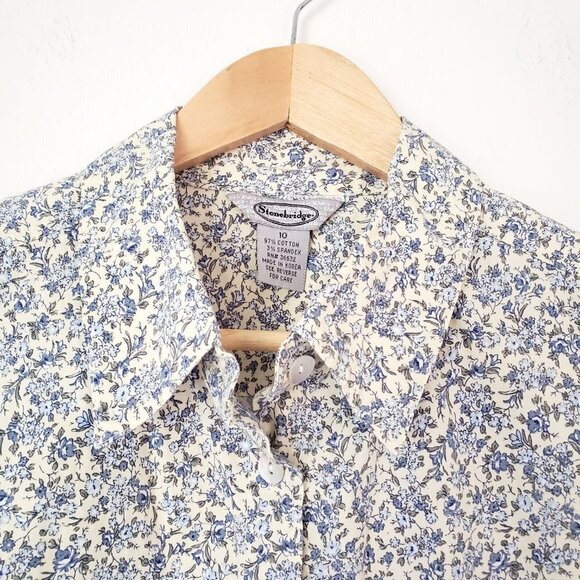 Vintage 90's Top Floral Sleeveless Top Cottagecore - Picture 3 of 8